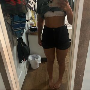 Hollister Black High-Rise Denim Shorts